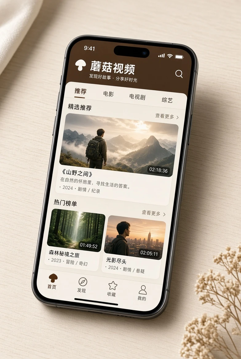 蘑菇视频应用服务栏目导览